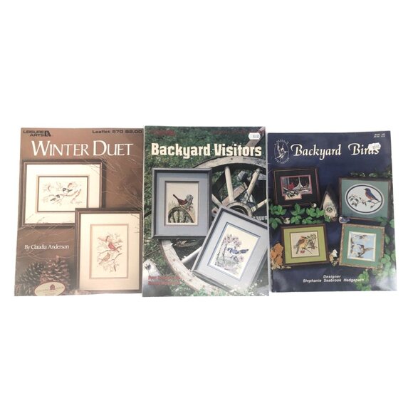 Cross Stitch Patterns Backyard Birds Backyard Visitors Winter Duet - Picture 1 of 2